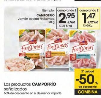 Campofrío jamón cocido finissimas 170 g