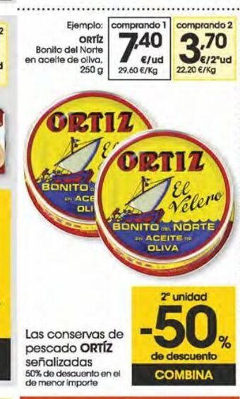 Eroski Ortiz bonito del norte en aceite de oliva 250 g oferta