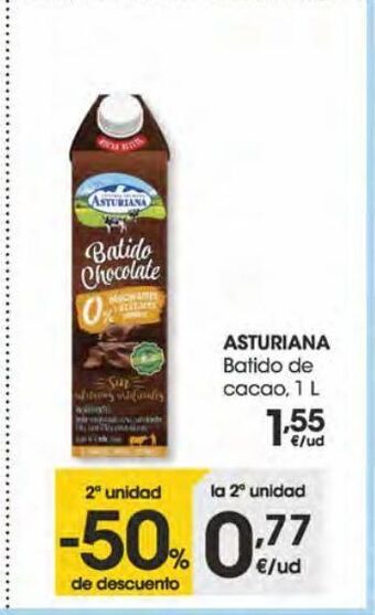 Eroski Asturiana batido de cacao 1 l oferta