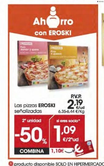Eroski Eroski pizza premium 4 quesos 345 g oferta