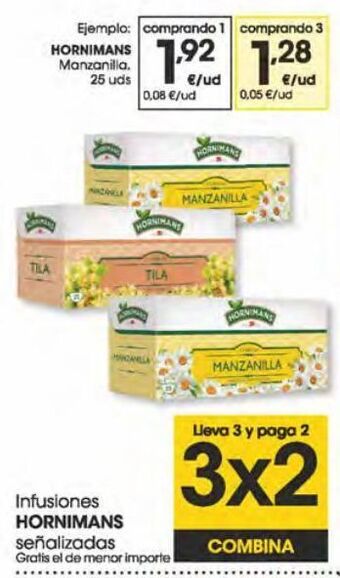 Eroski Hornimans manzanilla 25 uds oferta