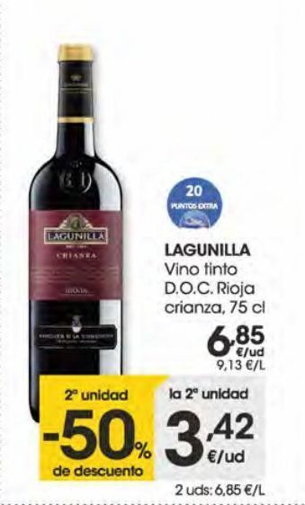 Eroski Lagunilla vino tinto d.o.c. rioja crianza 0,75 l oferta
