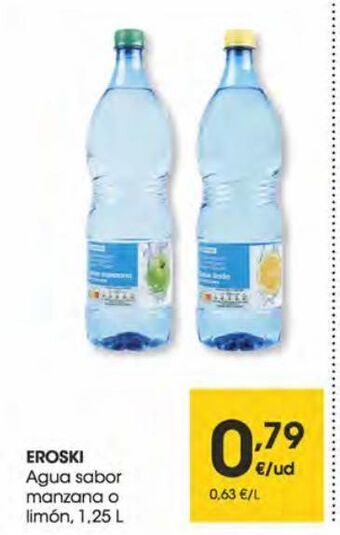 Eroski Eroski agua sabor manzana 1,25 l oferta