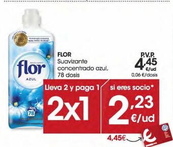 Eroski Flor suavizante concentrado azul 78dosis oferta