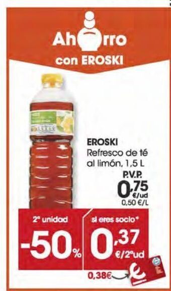Eroski Eroski refresco de té al limón 1,5 l oferta