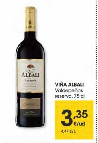 Eroski Viña albali vino tinto d.o. valdepeñas reserva 0,75 l oferta