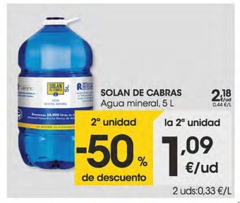 Eroski Solan de cabras agua mineral 5 l oferta