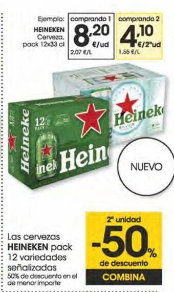 Eroski Heineken cerveza pack 12x33 cl oferta