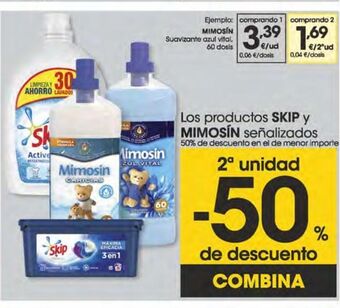 Eroski Mimosin suavizante azul vital 60 dosis oferta