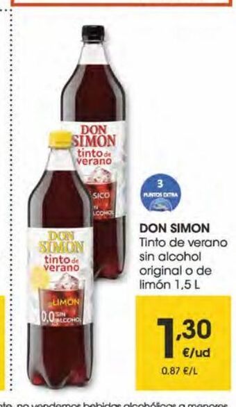 Eroski Don simon tinto de verano sin alcohol 1,5 l oferta