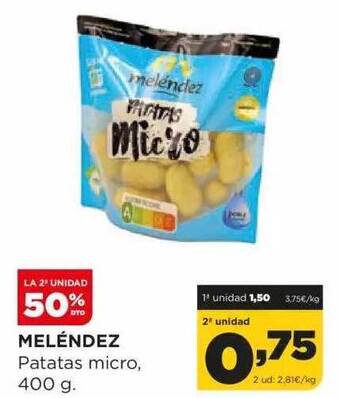 Alimerka Meléndez Patatas Micro La 2a Unidad 50% Dto oferta