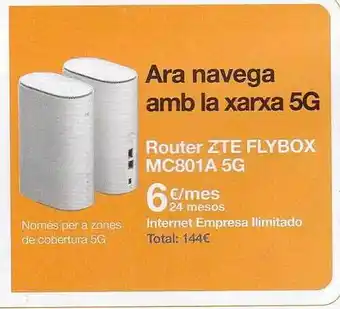 Orange Router Zte Flybox Mc801a 5g oferta