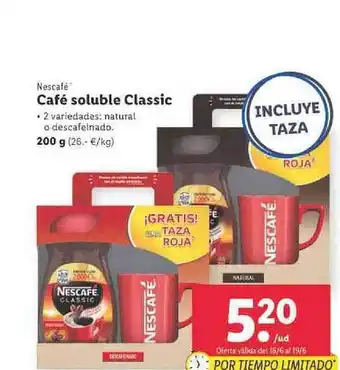 Lidl Nescafé Café Soluble Classic oferta