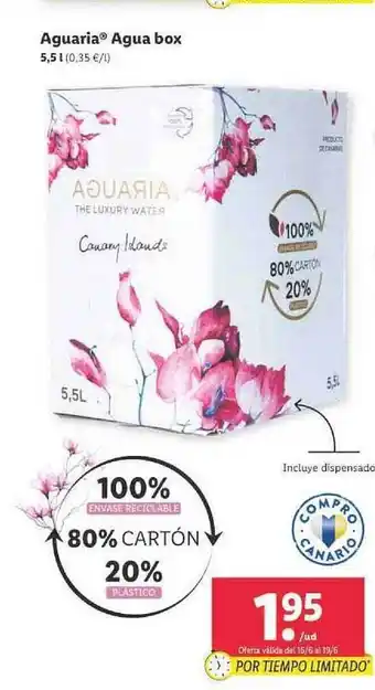 Lidl Aguaria Agua Box oferta