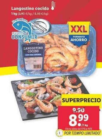 Lidl Langostino Cocido oferta