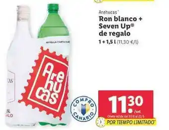 Lidl Arehucas Ron Blanco + Seven Up De Regalo oferta