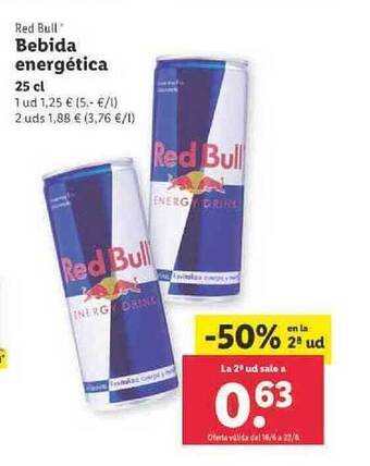 Lidl Red Bull Bebida Energética oferta