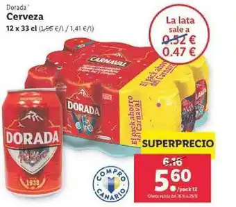 Lidl Dorada Cerveza oferta