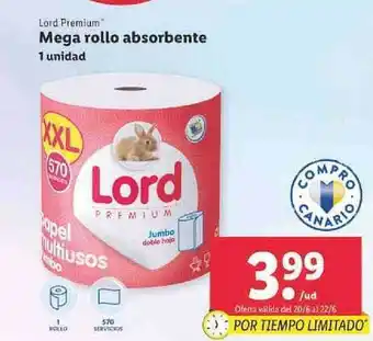 Lidl Lord Premium Mega Rollo Absorbente oferta
