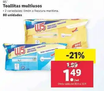 Lidl W5 Toallitas Multiusos oferta
