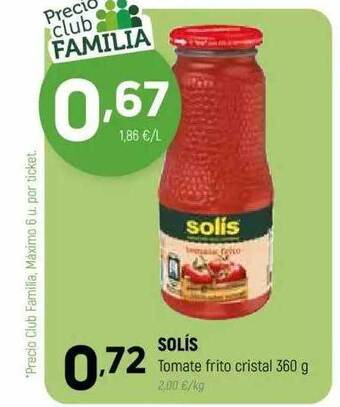 Coviran Solís Tomate Frito Cristal oferta