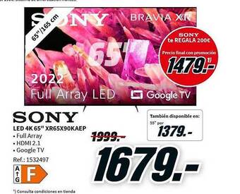 MediaMarkt Sony Led 4k 65 oferta