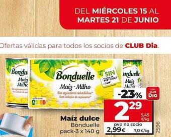 Dia Supermercados Maíz Dulce Bonduelle oferta