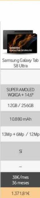 Vodafone Samsung Galaxy Tab S8 Ultra oferta