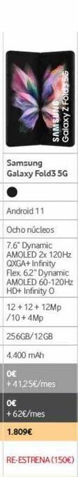 Vodafone Samsung Galaxy Fold3 5g oferta