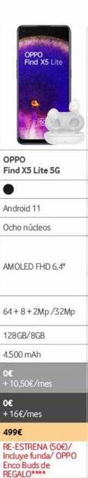Vodafone Oppo Find X5 Lite 5g oferta