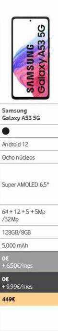 Vodafone Samsung Galaxy A53 5g oferta