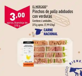 ALDI Pinchos de pollo adobados con verduras 375g oferta