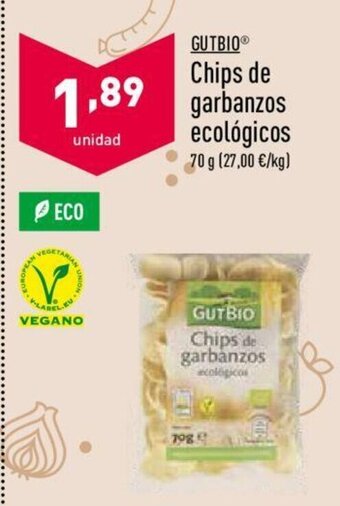 ALDI Chips de garbanzos ecológicos 70g oferta