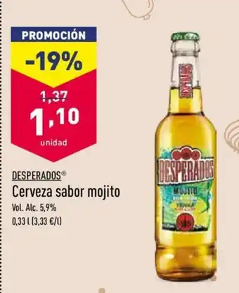 ALDI Cerveza sabor mojito 0,33l oferta
