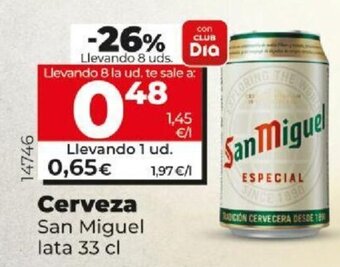 Dia Cerveza San Miguel lata 33 cl oferta