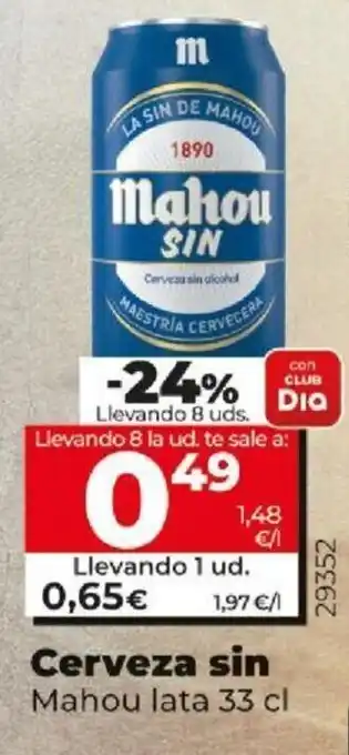 Dia Cerveza sin Mahou lata 33 cl oferta
