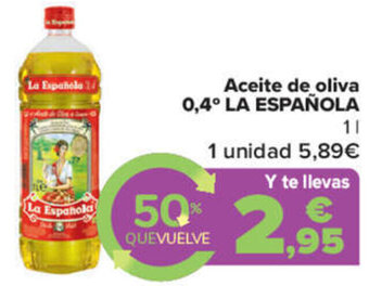 Carrefour La Española Aceite de Oliva 0.4° 1 l oferta