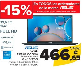 Carrefour Asus portátil f515ea-bq1765w oferta