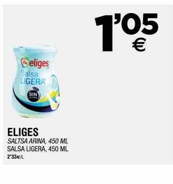 BM Supermercados Eliges Salsa Ligera oferta