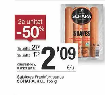 BonpreuEsclat 2a Unitat -50% Salsitxes Frankfurt Suaus Schara oferta