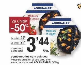BonpreuEsclat 2a Unitat -50% Musclos Cuits En El Seu Brou O En Salsa De Tomàquet Aguinamar oferta
