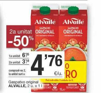 BonpreuEsclat 2a Unitat -50% Gaspatxo Original Alvalle oferta