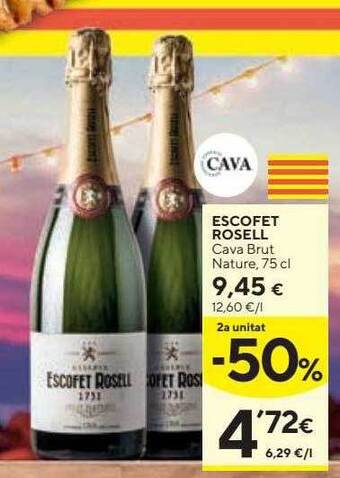 Caprabo Escofet Rosell Cava Brut Nature oferta