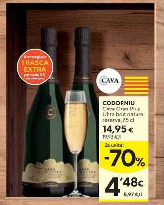 Caprabo Codorniu Cava Gran Plus Ultra Brut Nature Reserva oferta