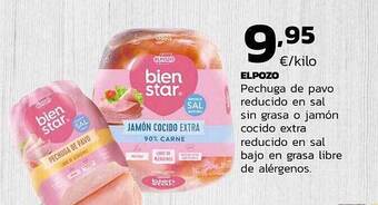 Supermercados Lupa Elpozo Pechuga De Pavo Reducido En Sal Sin Grasa O Jamón Cocido Extra Reducido En Sal Bajo En Grasa Libre De Alérgenos oferta