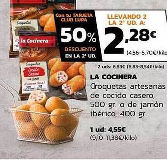 Supermercados Lupa La Cocinera Croquetas Artesanas De Cocido Casero O De Jamón Ibérico oferta
