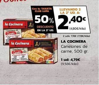 Supermercados Lupa La Cocinera Canelones De Carne oferta