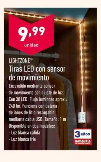 ALDI Tiras LED con sensor de movimiento oferta