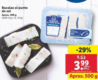 Lidl Bacalao al punto de sal 499g oferta
