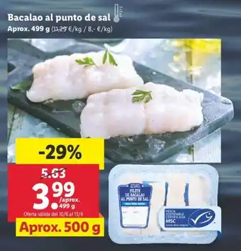 Lidl Bacalao al punto de sal 499g oferta